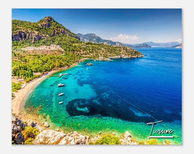 Turunc Turkey Poster Wall Art | Turunc Landscape Coast Home Decor | Turunc Beach Print | Turunc Horizontal | Turunc Hangings Travel Photo