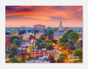 Póster del horizonte de Macon, Georgia: Impresión fotográfica de viaje coleccionable