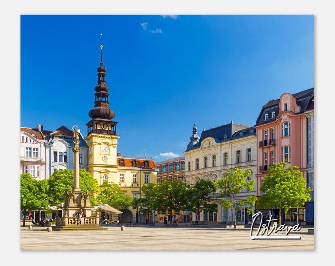 Ostrava Czech Republic Travel Poster Wall Art | Ostrava Masaryk Square Home Decor | Ostrava Digital Print | Ostrava Horizontal Hanging Photo