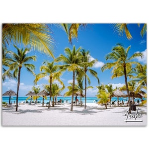 Aruba Poster Caribbean Print Wall Art / Beach Home Decor Gift Hangings / Aruba Digital Prints Collectibles / Aruba Horizontal Travel Photo