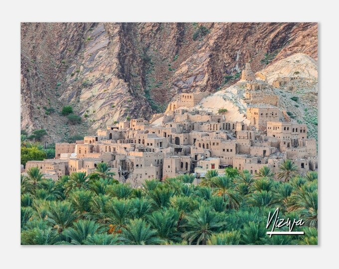 Nizwa Oman Poster Wall Art | Nizwa Home Decor | Nizwa City Mountain Digital Print | Nizwa Palms Horizontal | Nizwa Hangings Travel Photo