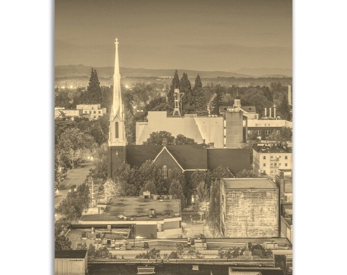 Salem Poster Vintage Oregon Print | Retro Salem Sepia Photo Gift | Salem Wall Art Home Decor | Vertical Salem Travel City Souvenir Poster