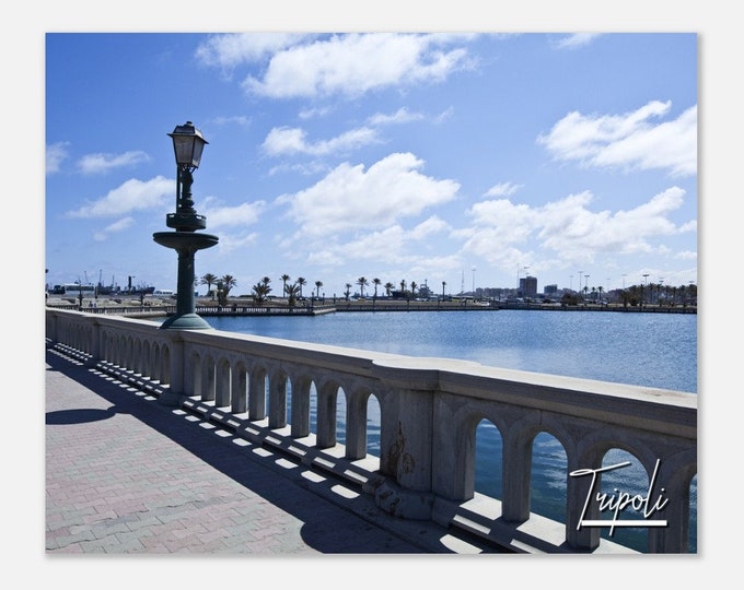 Tripoli Libya Poster Print Wall Art | Tripoli Harbor Home Decor | Tripoli Skyline Print | Tripoli Seafront Horizontal | Tripoli Travel Photo