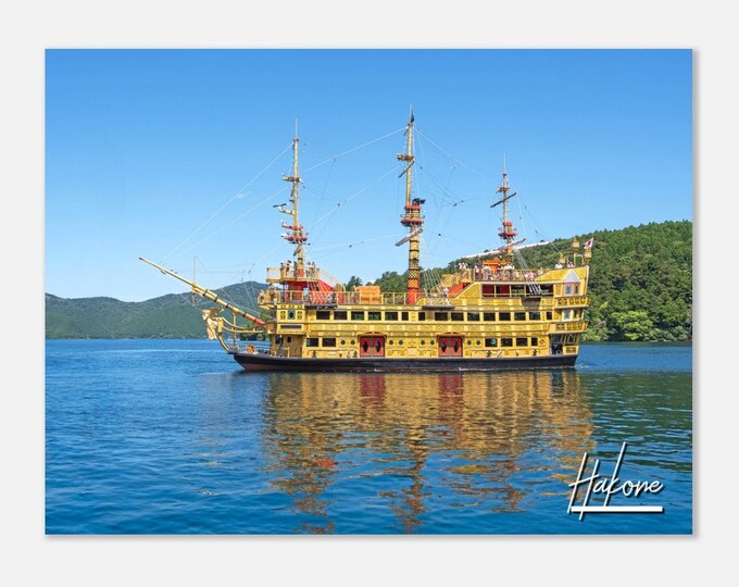 Hakone Japan Poster Wall Art | Hakone Pirate Ship Home Decor | Hakone Digital Print | Hakone Lake Ashinoko | Hakone Hangings Travel Photo