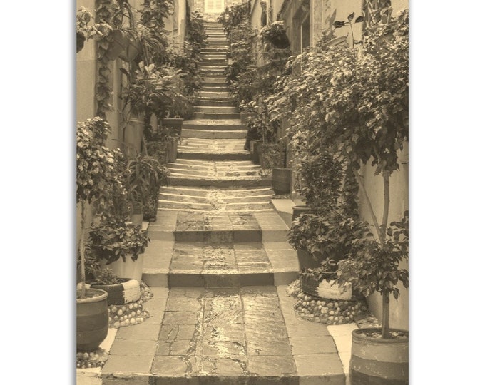 Fez Morocco Poster Vintage Africa Print | Retro Fez Streets Sepia Photo Gift | Fez Wall Art Home Decor | Vertical Fez Travel City Souvenir
