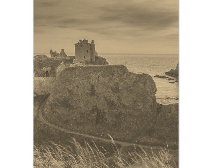 Vintage Aberdeen United Kingdom Travel Poster Print Wall Art | Retro Aberdeen Home Decor | Aberdeen Coast Vertical | Aberdeen Sepia Photo