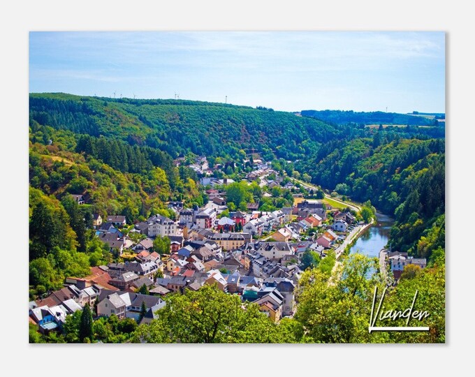 Vianden Luxembourg Poster Print Wall Art | Vianden Village Home Decor | Vianden Valley Forest Skyline Mountains Print | Vianden Travel Photo
