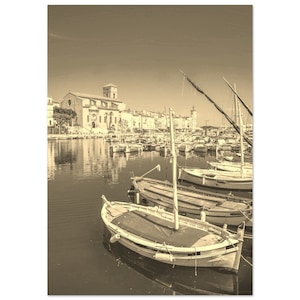 Vintage La Ciotat Francia cartel de viaje imprime arte de la pared / Retro La Ciotat barcos decoración del hogar / La Ciotat Costa impresión vertical colgante foto arte