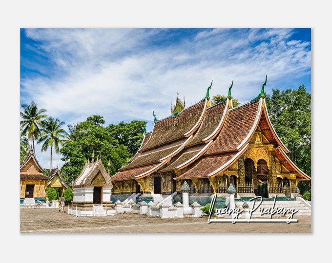 Luang Prabang Laos Poster Print Wall Art | Luang Prabang Square Home Decor | Luang Prabang Digital Print | Wat Xieng Thong  Travel Photo