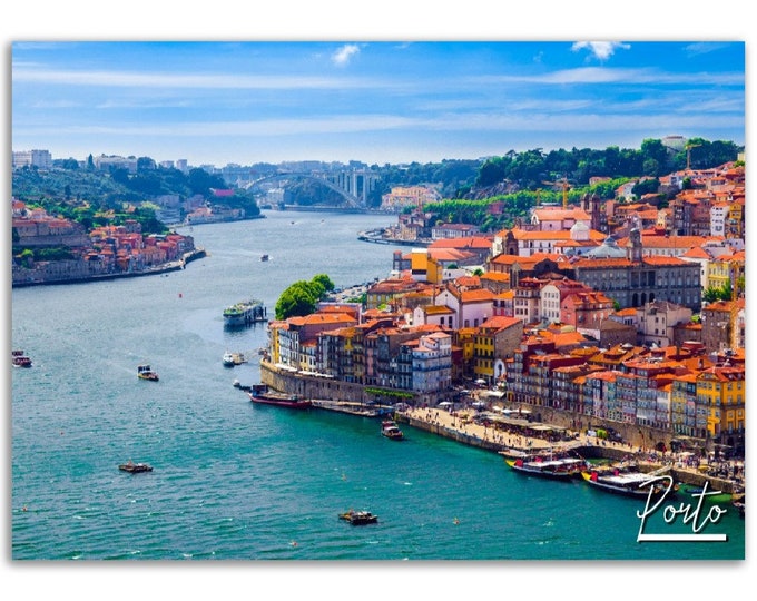 Porto Portugal Poster Print Wall Art | Porto Cityscape Home Decor Gift Hanging | Porto Skyline Digital Print | Porto Horizontal Travel Photo