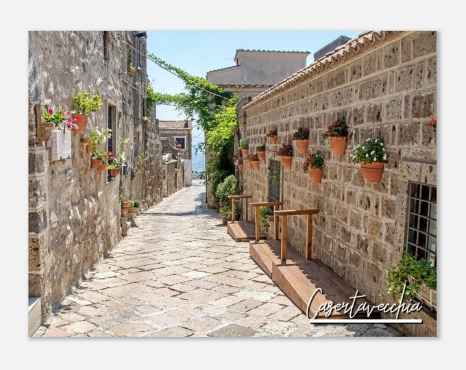 Casertavecchia Italy Poster Print Wall Art | Casertavecchia Narrow Street Home Decor | Casertavecchia Old Stone Houses Travel Photo Present