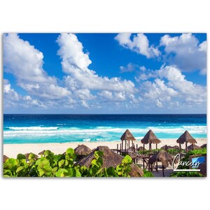 Cancun Mexico Poster Print Wall Art | Tropical Beach Home Decor Gift | Cancun Digital Prints Collectibles | Cancun Horizontal Travel Photo