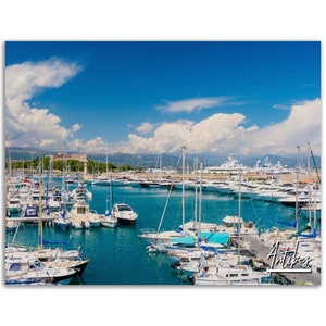 Antibes Poster Print France Wall Art Decor / Harbour Photo French Riviera Home Decoration / Traveller Backpacker Gift / Fotografía horizontal