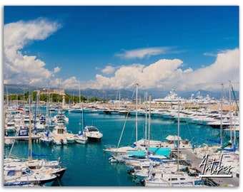 Antibes Poster Print France Wall Art Decor / Harbour Photo French Riviera Home Decoration / Traveller Backpacker Gift / Fotografía horizontal