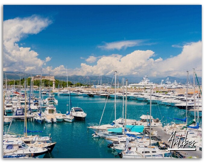 Antibes Poster Print France Wall Art Decor | Harbor Photo French Riviera Home Decoration | Traveler Backpacker Gift | Horizontal Photography
