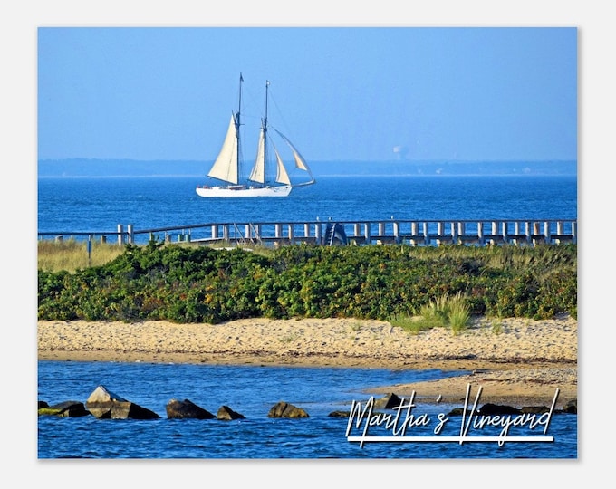 Martha’s Vineyard Massachusetts Poster Print Wall Art | Sailboat Sailing Home Decor Hangings | Martha’s Vineyard Horizontal Travel Photo