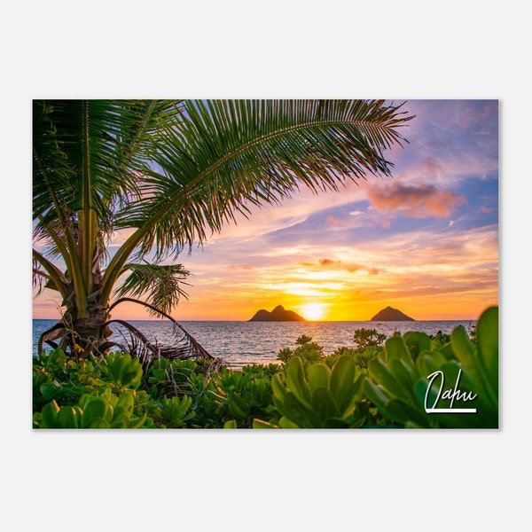 Oahu Hawaii Poster Print Wall Art Oahu Home Decor | Oahu Print Collectible | Tropical Oahu Hawaii Horizontal | Oahu Hangings Travel Photo