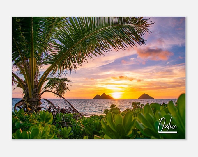 Oahu Hawaii Poster Print Wall Art Oahu Home Decor | Oahu Print Collectible | Tropical Oahu Hawaii Horizontal | Oahu Hangings Travel Photo