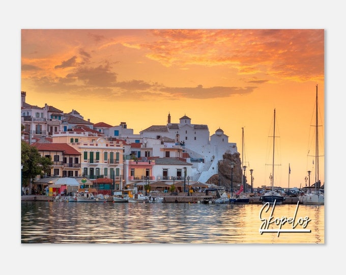 Skopelos Town Greece Poster Wall Art | Skopelos Home Decor | Skopelos Coastal Print | Skopelos Horizontal | Skopelos Hangings Travel Photo