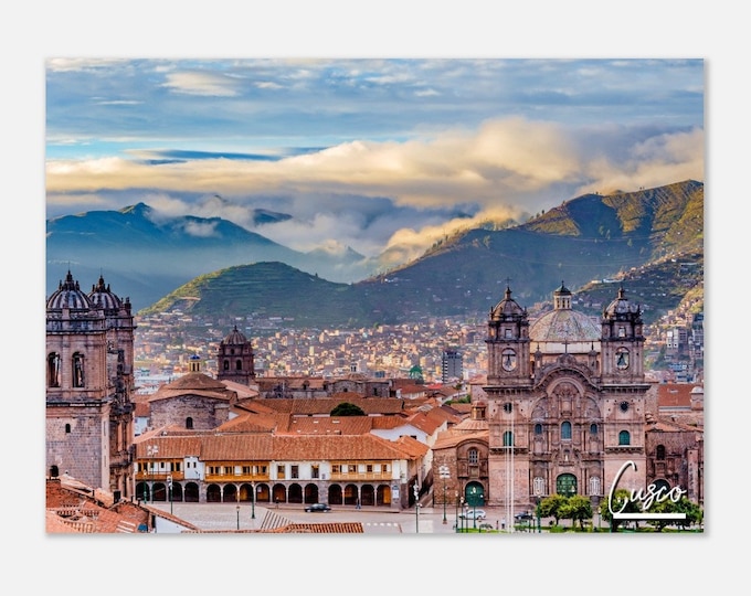 Cusco Peru Travel Poster Wall Art | Cusco Home Decor | Cusco Digital Print | Cusco Plaza de Armas Horizontal | Cusco Cityscape Hanging Photo