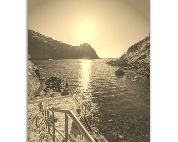 San Sebastian Spain Poster Vintage Print | Retro Coast Beach Sepia Photo Gift | San Sebastian Wall Art Home Decor | Vertical Travel Photo