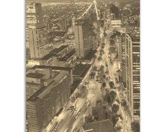 Vintage Bogota Poster Colombia Print | Retro Bogota Black White Sepia Photo Gift | Bogota Wall Art Home Decor Vertical Bogota Travel Poster