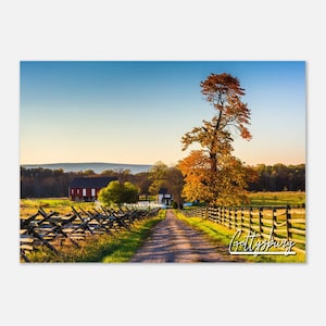 Gettysburg Pennsylvania Poster Print Wall Art | Gettysburg Home Decor Field Dirt Road Landscape | Gettysburg US Prints Travel Photo Present
