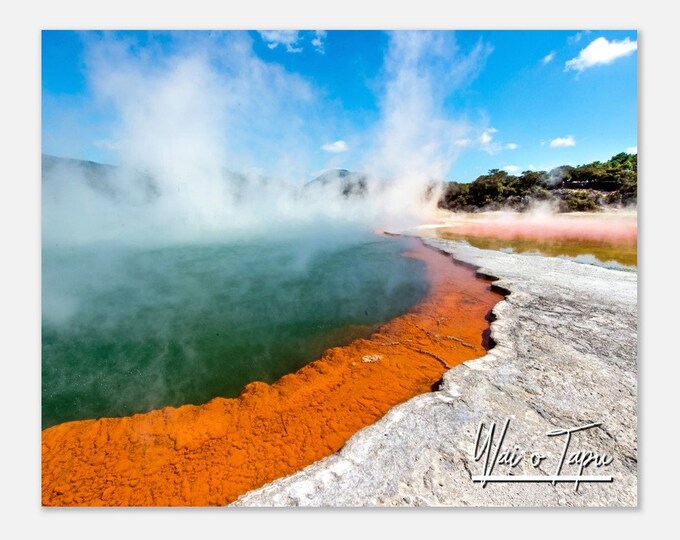 Wai o Tapu New Zealand Travel Poster Wall Art | Wai o Tapu Home Decor | Wai o Tapu Digital Vulcan Print| Wai o Tapu Hangings Photo Present