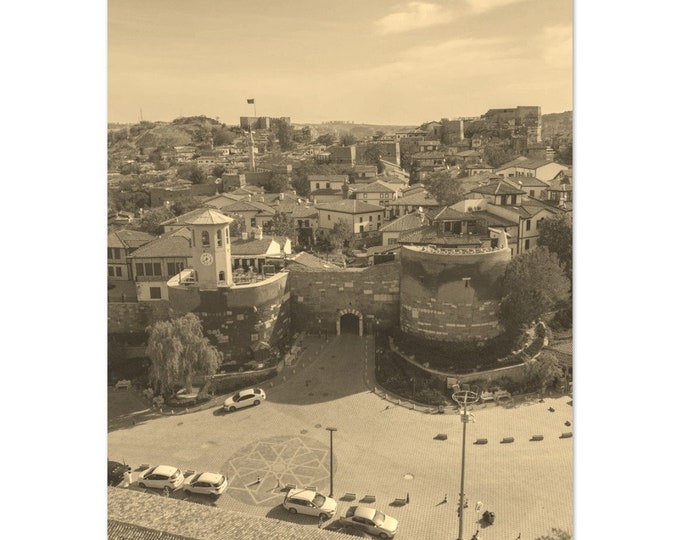 Vintage Ankara Cityscape Turkey Travel Poster Print Wall Art | Retro Ankara Home Decor | Ankara Skyline Print | Ankara Sepia Travel Photo