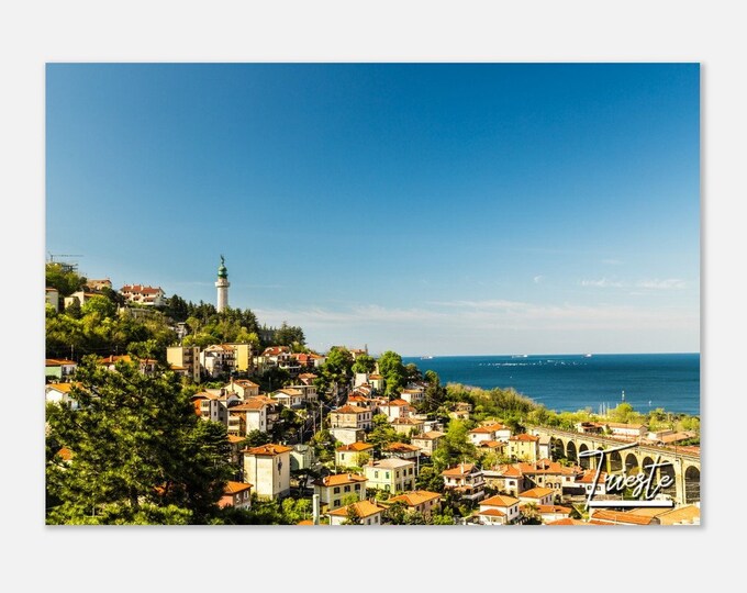 Trieste Italy Poster Print Wall Art | Trieste Home Decor | Trieste Mountain Print | Trieste Skyline Bay | Trieste Town Hanging Travel Photo