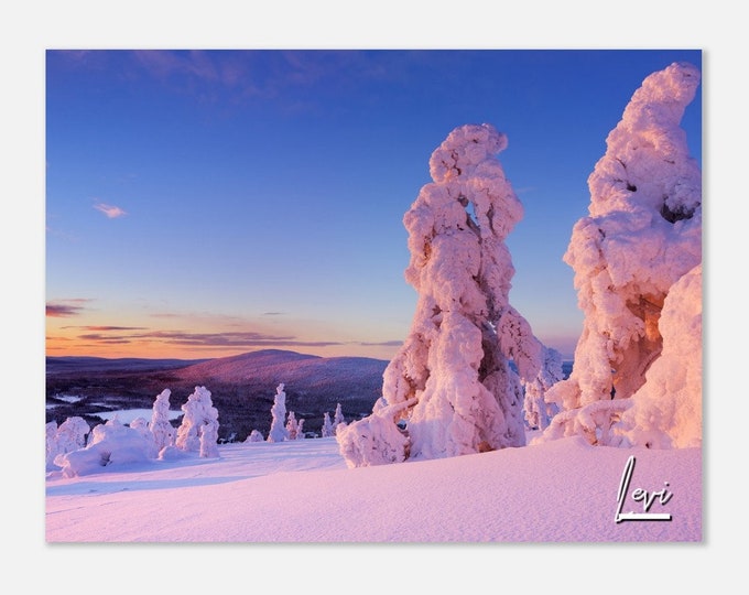 Levi Finland Poster Wall Art | Levi Snow Home Decor | Levi Poster Print | Levi's Winter Landscape Horizontal | Levi Arctic Travel Photo