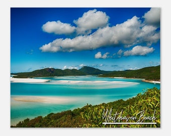Print Whitehaven Beach, Australië: muurkunstprint tropisch eiland