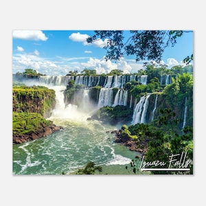Iguazu Falls Argentina Poster Print Wall Art / Iguazu Falls Home Decor / Iguazu Falls Digital Print Collectible / Falls Hanging Travel Photo
