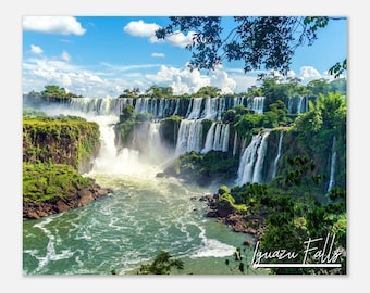 Arte da parede da cópia do poster de Argentina das Cataratas do Iguaçu | Decoração de Casa das Cataratas do Iguaçu | Impressão digital colecionável das Cataratas do Iguaçu | Foto de viagem pendurada em cachoeiras