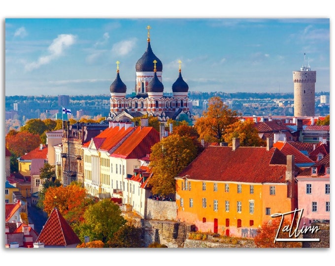 Tallinn Estonia Poster Print Wall Art | Tallinn Old Town Home Decor Gift Hangings | Tallinn Digital Prints Collectibles | Horizontal Photo