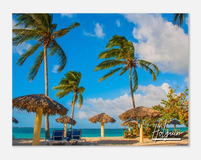 Holguin Cuba Print Wall Art | Holguin Home Decor | Holguin Sunset Tropical Print | Holguin Caribbean Palm Trees Hanging Travel Photo Present