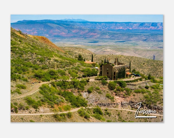 Jerome Arizona Poster Print Wall Art | Jerome Mountain Road Skyline Home Decor Print | Jerome AZ Hangings Landscape USA Travel Photo Present