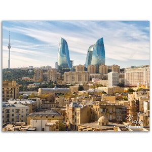 Baku Poster Print Azerbaijan Wall Art | Baku Photo Caucasus Home Decoration | Baku Travel Christmas Bday Gift | Baku Horizontal Photography