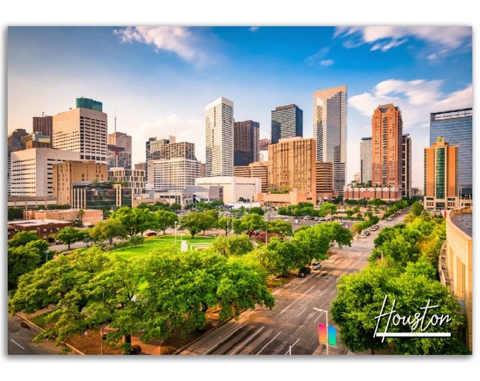 Houston Poster Print Wall Art | Houston Home Decor | Houston Digital Print Collectible | Houston Horizontal | Houston Hangings Travel Photo