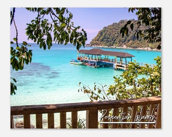 Perhentian Islands Malaysia Travel Poster Wall Art | Perhentian Islands Serene Turtle Bay Home Decor Art | Perhentian Islands Seascape Photo