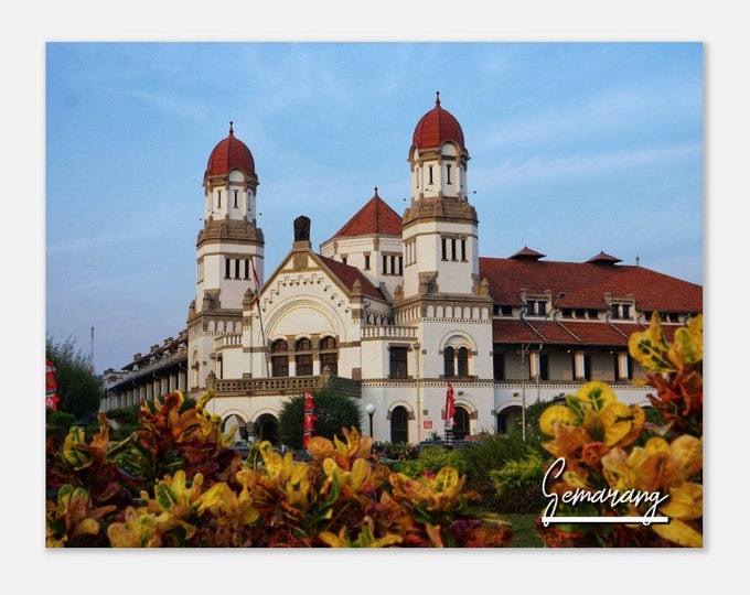 Semarang Indonesia Poster Print Wall Art | Semarang Home Decor | Semarang Famous Colonial Building Print | Semarang Lawang Sewu Travel Photo