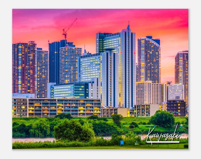 Kawasaki Japan Poster Wall Art | Kawasaki Downtown Home Decor | Kawasaki Digital Print | Kawasaki Skyscraper | Kawasaki Hanging Travel Photo