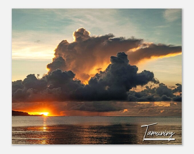 Tamuning Guam Poster Print Wall Art | Tamuning Hagatna Bay Home Decor | Tamuning Dark Sky Horizontal | Tamuning Hangings Travel Photo Gift