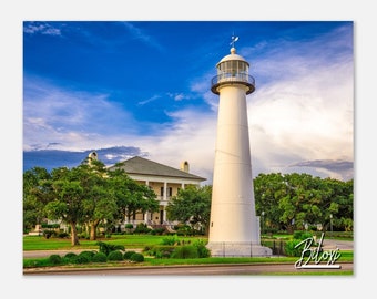 Biloxi Mississippi Poster Print Wall Art | Biloxi Lighthouse Home Decor Gift | Biloxi Prints Collectibles | Biloxi Horizontal Travel Photo