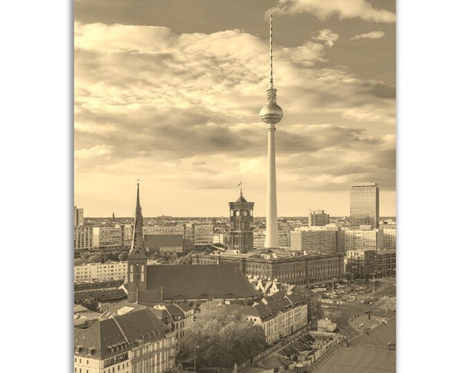 Berlin Poster Vintage Germany Print | Retro Berlin Sepia Photo Gift | Berlin Wall Art Home Decor | Vertical Berlin Travel City Souvenir