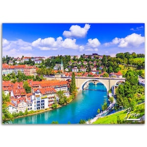 Bern Switzerland Poster Print Wall Art | Swiss Home Decor Gift Hangings | Bern Digital Prints Collectibles | Bern Horizontal Travel Photo