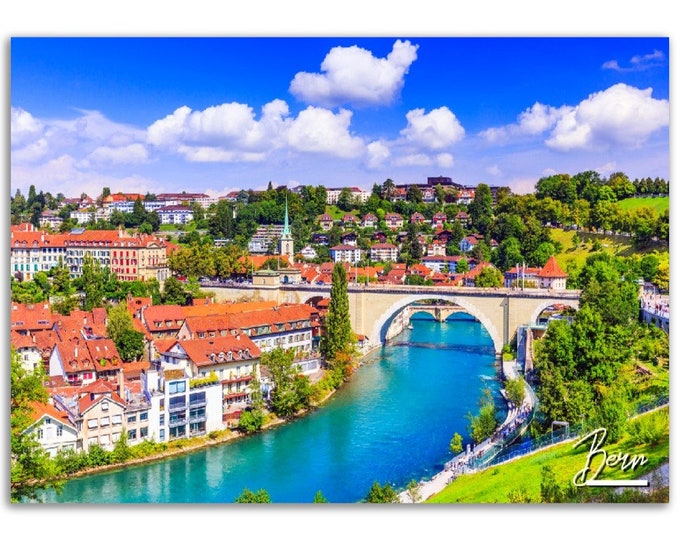 Bern Switzerland Poster Print Wall Art | Swiss Home Decor Gift Hangings | Bern Digital Prints Collectibles | Bern Horizontal Travel Photo