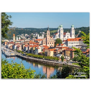 Passau Poster Print Germany Wall Art Decor | River & Cityscape Photo Home Decoration | Traveler Backpacker Gift | Horizontal Photography