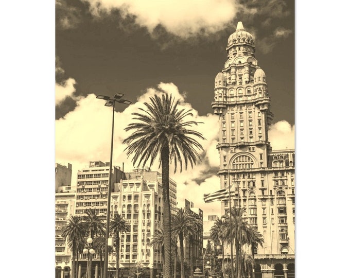 Vintage Punta del Este Uruguay Travel Poster Print Wall Art | Punta del Este City Street Home Decor Print | Punta del Este Town Sepia Photo