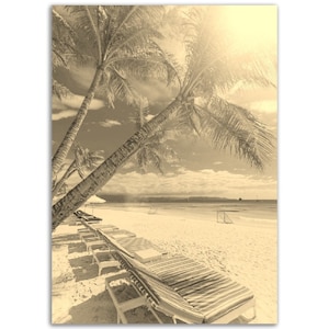 Boracay Filippine Poster Vintage Print / Retro Tropical Paradise Nero Bianco Seppia Foto Regalo / Boracay Wall Art Home Decor Foto verticale